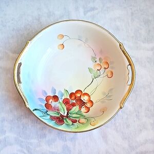 Vintage Nippon gold hand-painted 9.5" Serving Bowl
